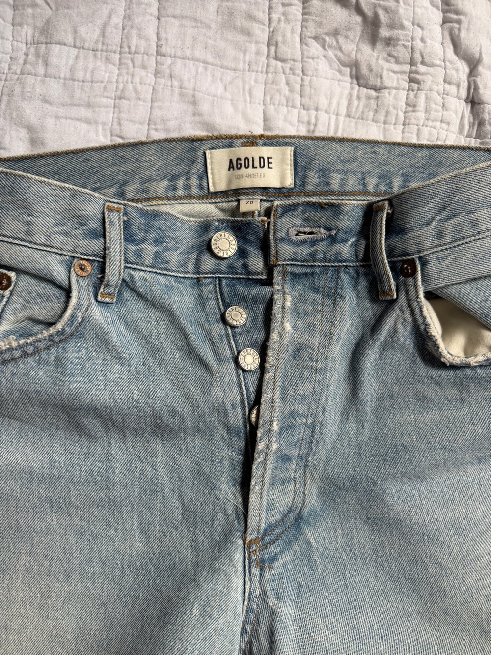 High-Rise Straight Leg Women's Jeans in Light Blue - Picture 5 of 6